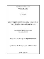 Luận văn thạc sĩ quản trị rủi ro tín dụng tại ngân hàng TMCP á châu   chi nhánh đắk lắk