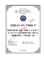 Đánh giá hiệu quả kinh tế sản xuất dưa hấu tại xã nghĩa yên, huyện nghĩa đàn, tỉnh nghệ an 