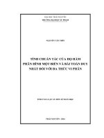 Tính chuẩn tắc của họ hàm phân hình một biến và bài toán duy nhất đối với đa thức vi phân