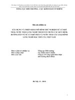 XÂY DỰNG và TRIỂN KHAI mô HÌNH THỬ NGHIỆM xử lý KHÍ THẢI, nước THẢI LÀNG NGHỀ NHẰM xây DỰNG các QUY ĐỊNH, HƯỚNG dẫn về xử lý KHÍ THẢI và nước THẢI các LOẠI HÌNH LÀNG NGH