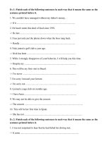 50 câu viết lại hay nhất (có đáp án)