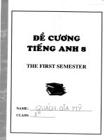 Đề cương tiếng anh 8 học kỳ 1 