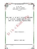 Hiệu quả sử dụng vốn vay từ NHCSXH của các hộ nghèo trên địa bàn huyện cẩm xuyên, tỉnh hà tĩnh 