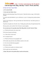 Giải bài tập SGK tiếng Anh lớp 7 Unit 5: Work and Play