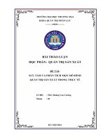 quản trị sản xuất quy trình sản xuất bánh mỳ dư vị