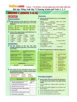 Bài tập Tiếng Anh lớp 7 Chương trình mới Unit 1, 2, 3