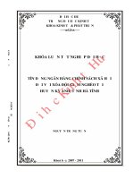 Tín dụng ngân hàng chính sách xã hội đối với xóa đói giảm nghèo tại huyện kỳ anh, tỉnh hà tĩnh 