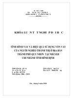 Tình hình vay và hiệu quả sử dụng vốn vay của người nghèo thành thị ở địa bàn thành phố quy nhơn tại NHCSXH chi nhánh tỉnh bình định 