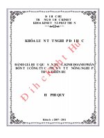 Đánh giá hiệu quả sản xuất, kinh doanh phân bón tại công ty cổ phần vật tư nông nghiệp thừa thiên huế 
