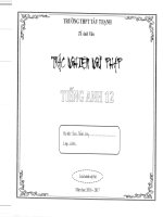 Trắc nghiệm ngữ pháp tiếng anh 12 học kỳ 1 năm học 2016 thpt tây thạnh 