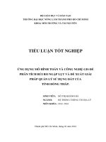 ỨNG DỤNG MÔ HÌNH TOÁN VÀ CÔNG NGHỆ GIS ĐỂ PHÂN TÍCH RỦI RO NGẬP LỤT VÀ ĐỀ XUẤT GIẢI PHÁP QUẢN LÝ SỬ DỤNG ĐẤT CỦA TỈNH ĐỒNG THÁP