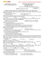 Đề thi học kì 1 môn Vật lý lớp 11 trường THPT Nguyễn Huệ, Quảng Nam năm học 2014 - 2015