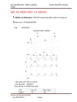 THIẾT KẾ MÓNG NÔNG THIÊN NHIÊN VÀ MÓNG CỌC, ĐỒ ÁN NỀN VÀ MÓNG, ĐẠI HỌC CÔNG NGHỆ GTVT