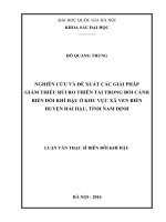 Nghiên cứu và đề xuất các giải pháp giảm thiểu rủi ro thiên tai trong bối cảnh biến đổi khí hậu ở khu vực xã ven biển huyện hải hậu, tỉnh nam định 