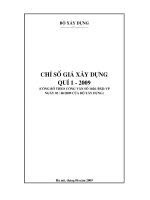 Chỉ số giá xây dựng Quí 1 - 2009 (Công bố theo công văn số 1028 /Bxd-vp  ngày 03 / 06/2009 của bộ xây dựng)