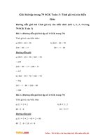 Giải bài tập trang 79 SGK Toán 3: Tính giá trị của biểu thức