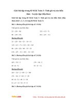 Giải bài tập trang 82 SGK Toán 3: Tính giá trị của biểu thức - Luyện tập (tiếp theo)