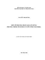 Một số phương pháp giải gần đúng phương trình tích phân tuyến tính volterra