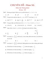 Đề thi chuyên đề hàm số (có đáp án)
