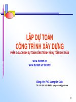 LẬP DỰ TOÁN CÔNG TRÌNH XÂY DỰNG, PHẦN 2: XÁC ĐỊNH DỰ TOÁN CÔNG TRÌNH VÀ DỰ TOÁN GÓI THẦU