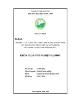 Nghiên cứu các yếu tố cá nhân ảnh hưởng đến thu nhập của hộ nông dân trồng chè tại xã vô tranh, huyện phú lương, tỉnh thái nguyên 