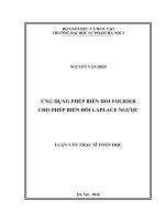 Ứng dụng phép biến đổi fourier cho phép biến đổi laplace ngược