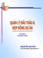 Quản lý đấu thầu và hợp đồng dự án 