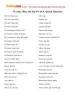 Từ vựng Tiếng Anh lớp 10 Unit 4: Special Education