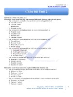 chữa bài tập unit 2 