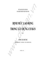 ĐỊNH MỨC LAO ĐỘNG CƠ BẢN TRONG XÂY DỰNG , CÔNG TÁC ĐẤT ĐÁ