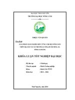 Giải pháp giảm nghèo bền vững cho hộ nông dân trên địa bàn xã trương lương, huyện hòa an, tỉnh cao bằng 