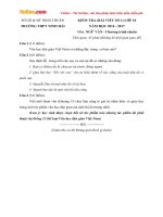 Đề kiểm tra bài viết số 1 môn Ngữ văn lớp 10 trường THPT Ninh Hải, Ninh Thuận năm học 2016 - 2017