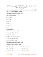 Giải bài tập trang 80, 81 SGK Toán 3: Tính giá trị của biểu thức - Luyện tập (tiếp)