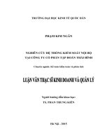 Luận văn thạc sỹ: Nghiên cứu hệ thống kiểm soát nội bộ tại công ty Cổ phần tập đoàn Thái Bình