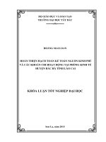 Hoàn thiện hạch toán kế toán nguồn kinh phí và các khoản chi hoạt động tại phòng kinh tế huyện bắc hà – lào cai 