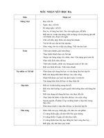 Mẫu nhận xét học sinh tiểu học