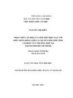 Nhận thức xã hội của giới trẻ hiện nay với hôn nhân đồng tính và chuyển đổi giới tính (nghiên cứu trường hợp tại thành phố hồ chí minh) 