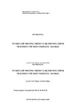 Luận văn về một lớp phương trình và hệ phương trình tích phân với nhân toeplitz   hankel 