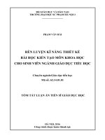 Rèn luyện kĩ năng thiết kế bài học kiến tạo cho sinh viên ngành giáo dục tiểu học trong môn khoa học (TT) 