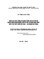 Nâng cao chất lượng tín dụng trong cho vay đối với khách hàng doanh nghiệp nhỏ và vừa tại Ngân hàng TMCP Đầu tư và Phát triển Việt Nam  chi nhánh Hải Phòng