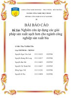 Nghiên cứu áp dụng các giải pháp sản xuất sạch hơn cho ngành công nghiệp sản xuất bia