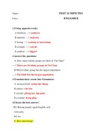 Bài kiểm tra 15 phút  Tiếng Anh 8