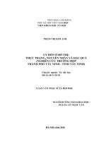 Ly hôn ở đô thị thực trạng, nguyên nhân và hậu quả (nghiên cứu trường hợp thành phố tây ninh, tỉnh tây ninh) 