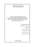CHƢƠNG TRÌNH THÍ ĐIỂM ĐÀO TẠO CHUYÊN NGÀNH QUẢN TRỊ DỊCH VỤ DU LỊCH VÀ LỮ HÀNH GIẢNG DẠY BẰNG TIẾNG ANH