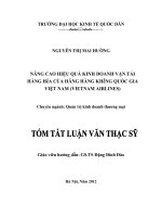 Nâng cao hiệu quả kinh doanh vận tải hàng hóa của hãng Hàng không Quốc gia Việt Nam (Vietnam Airlines)