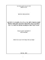 Quyền và nghĩa vụ của các bên trong hợp đồng nhượng quyền thương mại tại Hoa Kỳ và những kinh nghiệm cho Việt Nam