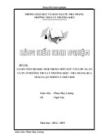 SKKN sáng kiến kinh ngiệm luyện nói cho học sinh trong môn ngữ văn lớp 8 ở trường THCS lý thường kiệt –nha trang  qua thảo luận nhóm và trò chơi 