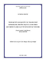 Thẩm quyền giải quyết các tranh chấp kinh doanh, thương mại của Tòa án nhân dân theo quy định của Bộ luật tố tụng dân sự năm 2004