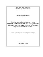 ỨNG DỤNG PHẦN MỀM EMP TEST ĐỔI MỚI KIỂM TRA ĐÁNH GJAS KẾT QUẢ HỌC TẬP CỦA HỌC SINH TRONG DẬY HỌC SINH HỌC LỚP 10 Ở TỈNH BẮC GIANG