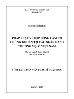 Pháp luật về hợp đồng cầm cố chứng khoán tại các ngân hàng thương mại ở Việt Nam